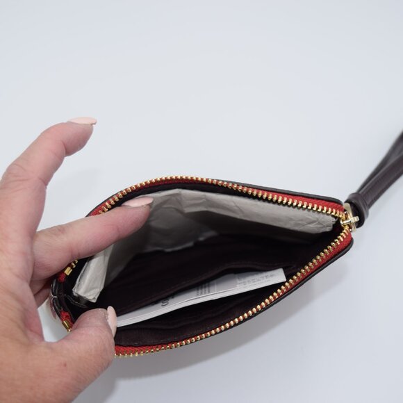 Coach Red and White Striped Wristlet - Picture 6 of 10